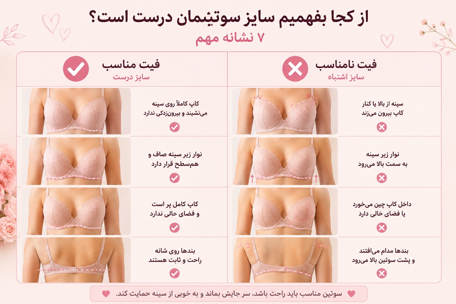 سایز درست سوتین