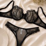 ست شورت و سوتین توری زنانه JINA مدل Midnight Lace